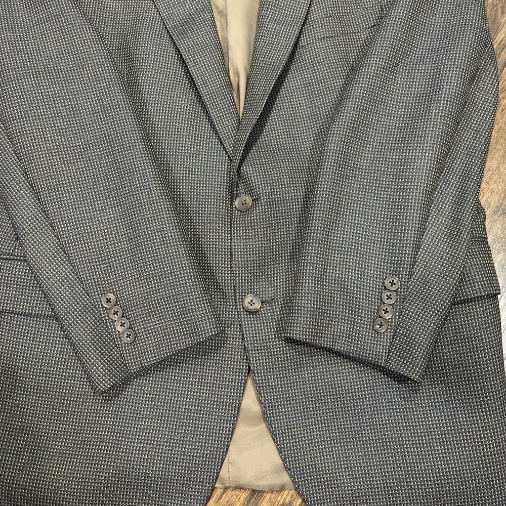 Coppley Mens 44R Blazer / Sport Coat Micro-Check 100% Wool High End Design - Picture 7 of 9